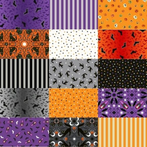 Transylvania Glow Fat Quarter Pack (glow in the dark), 15 pieces, Lewis & Irene