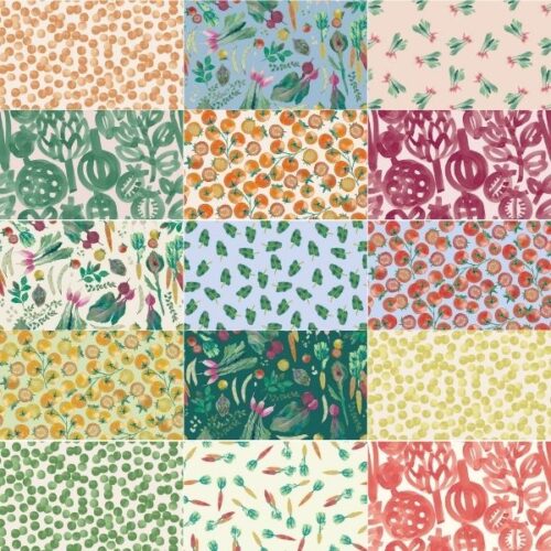 Vegetable Patch Fat Quarter Pack (15 pieces) by Bluebellgray