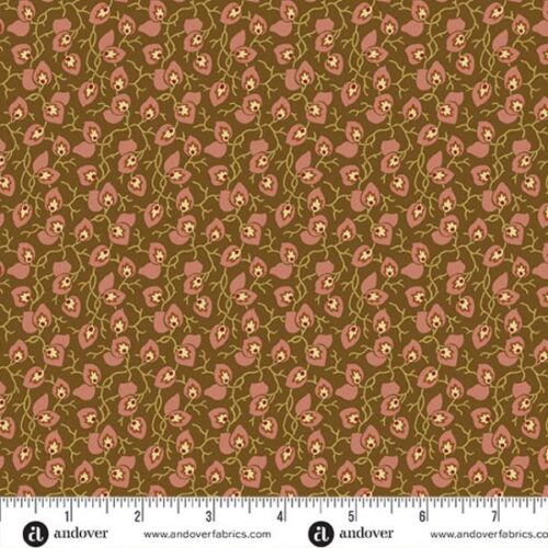 10547-N Leaf and Vine Barn Rose, Secret Stash Favourites Chestnut by Edyta Sitar