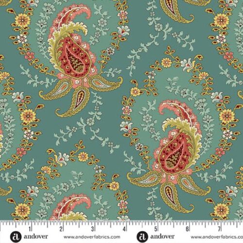 10565-B Paisley Teal, Secret Stash Blue Willow by Edyta Sitar