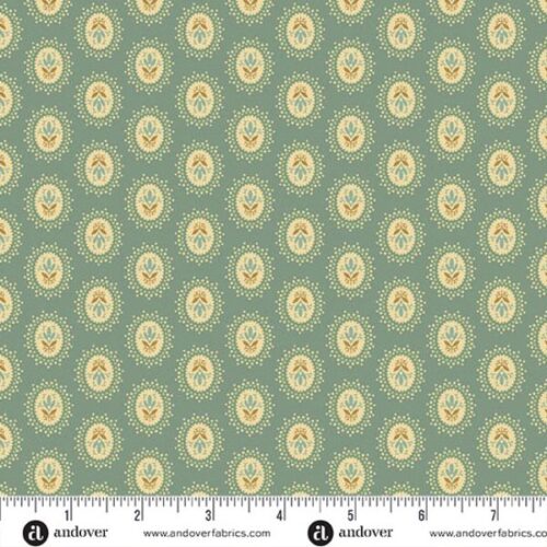 10567-B Medallion Spanish Moss, Secret Stash Blue Willow by Edyta Sitar