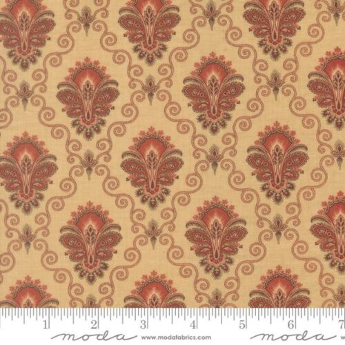 36153 15 Camomille Paisley Damask Oyster, Le Jardin Rouge by French General