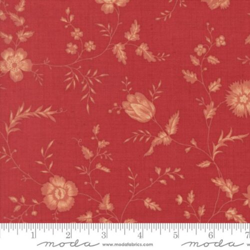 36155 11 Dauphin Florals Toile Rouge, Le Jardin Rouge by French General