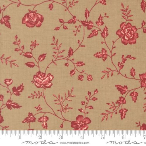 36155 13 Dauphin Florals Toile Roche, Le Jardin Rouge by French General