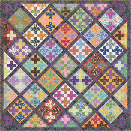 Crisscrossed Quilt Kit, Ode to Roman Glass by Kaffe Fassett