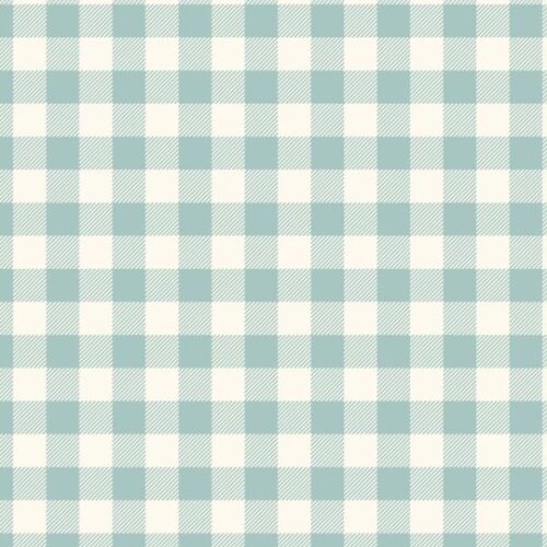 F1A Duck Egg Buffalo Check Flannel, Country Comforts Flannel by Lewis & Irene