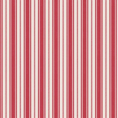 F2B Soft Red Ticking Stripe Flannel, Country Comforts Flannel by Lewis & Irene