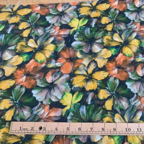 JLV0212 Green Floral Viscose Twill