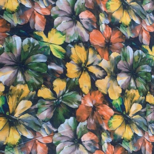 JLV0212 Green Floral Viscose Twill