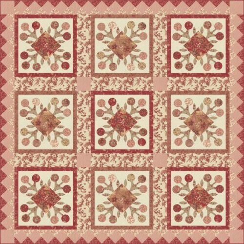 La Grande Fleur Quilt Kit, Le Jardin Rouge by French General