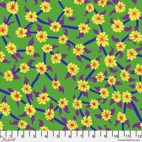 PWBM106.Green Mayflower, Brandon Mably for Kaffe Fassett Collective