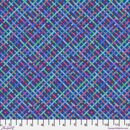 PWBM109.Cobalt SM Mad Plaid, Bits and Bobs by Brandon Mably for Kaffe Fassett Collective