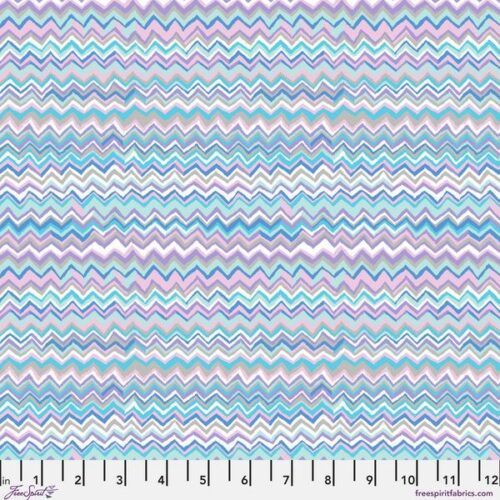 PWBM111.Blue Zig Zag, Bits and Bobs by Brandon Mably for Kaffe Fassett Collective