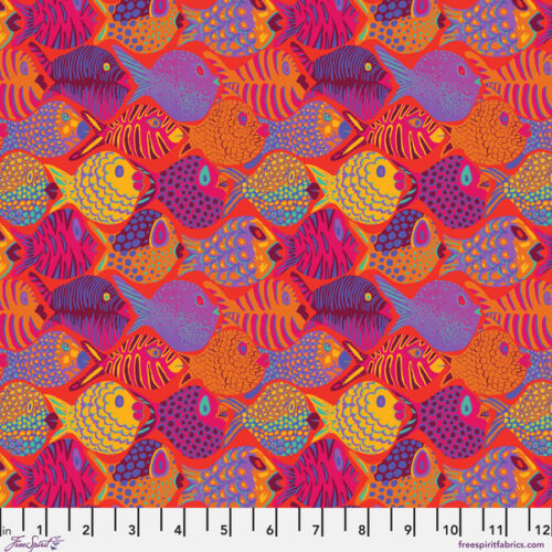 PWBM112.Tomato SM Shoal, Bits and Bobs by Brandon Mably for Kaffe Fassett Collective