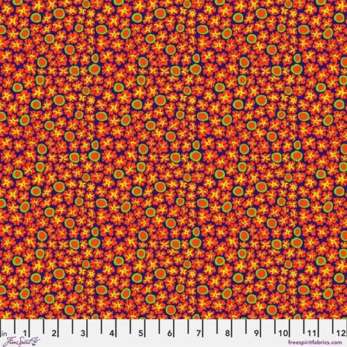 PWBM114.Blue Primulas, Bits and Bobs by Brandon Mably for Kaffe Fassett Collective