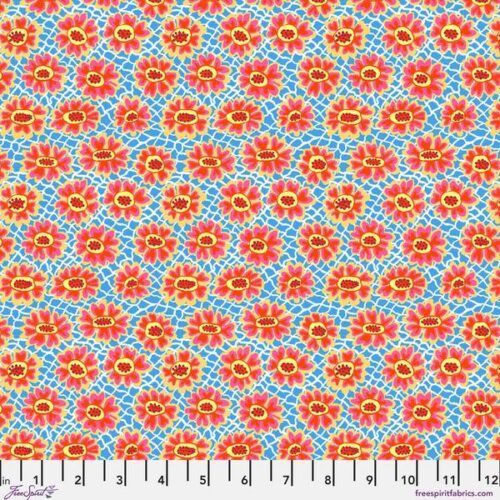 PWBM116.Blue Flower Net, Bits and Bobs by Brandon Mably for Kaffe Fassett Collective