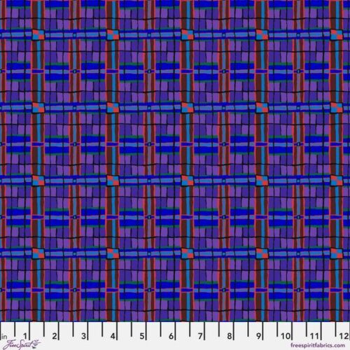 PWBM118.Blue SM Checkmate, Bits and Bobs by Brandon Mably for Kaffe Fassett Collective