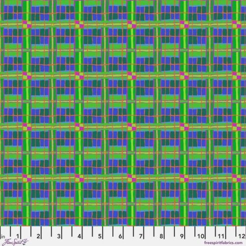 PWBM118.Green SM Checkmate, Bits and Bobs by Brandon Mably for Kaffe Fassett Collective