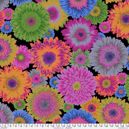 PWPJ139.Dark Gerbera Daisies, Philip Jacobs for Kaffe Fassett Collective
