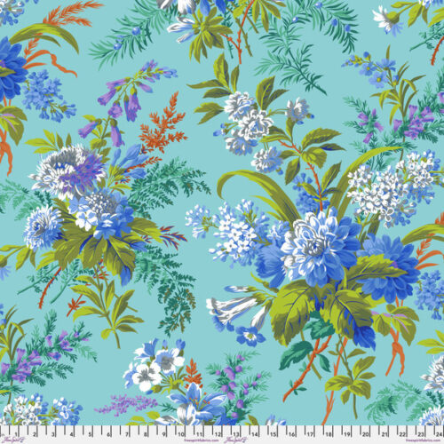 PWPJ141.Blue Jardin, Philip Jacobs for Kaffe Fassett Collective