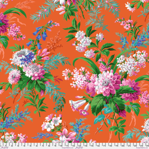 PWPJ141.Orange Jardin, Philip Jacobs for Kaffe Fassett Collective