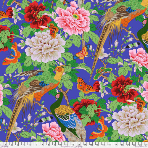 PWPJ142.Purple Birds and Bees, Philip Jacobs for Kaffe Fassett Collective