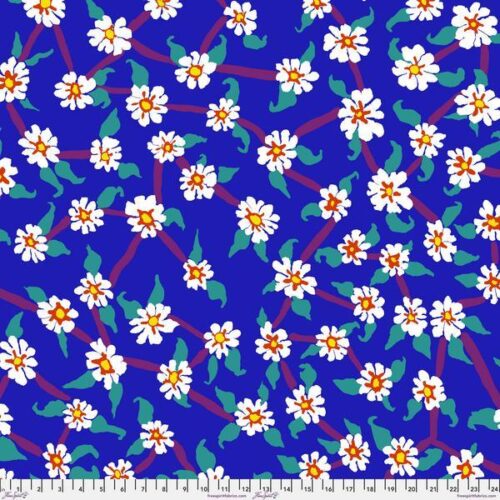 QBBM007.Blue Mayflower, Brandon Mably for Kaffe Fassett Collective Extra Wide Backing (approx. 108″wide) Cotton Sateen Finish