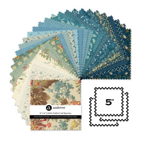 Secret Stash Blue Willow 5in Squares by Edyta Sitar (42 pieces)