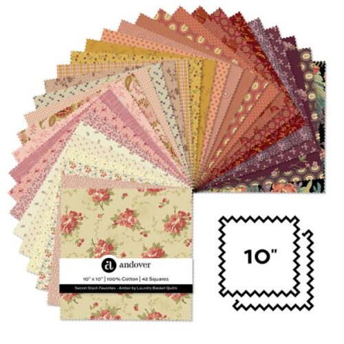 Secret Stash Favourites Amber 10in Squares by Edyta Sitar (42 pieces)