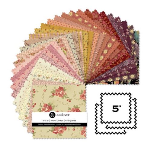 Secret Stash Favourites Amber 5in Squares by Edyta Sitar (42 pieces)