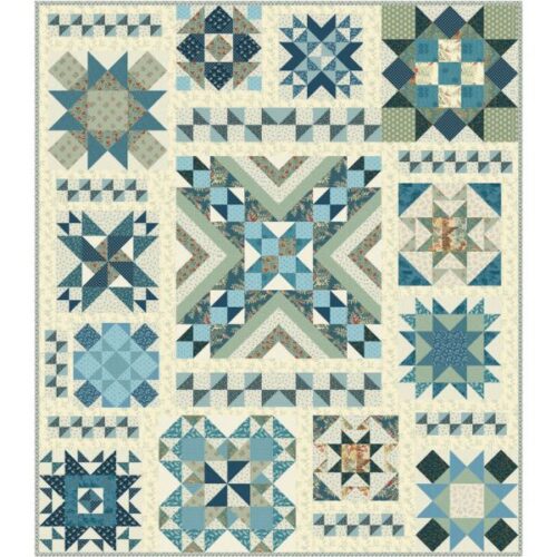 Star Light Star Bright Quilt Kit, Secret Stash Favourites Blue Willow by Edyta Sitar