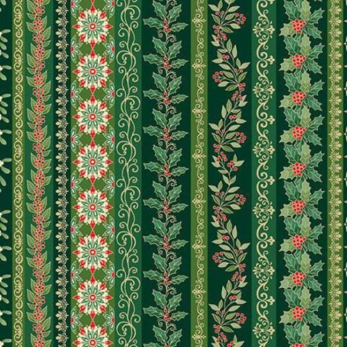 218-G Garland Stripe Green, Adorn by Makower