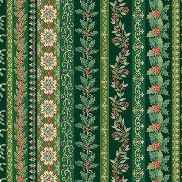 218-G Garland Stripe Green, Adorn by Makower