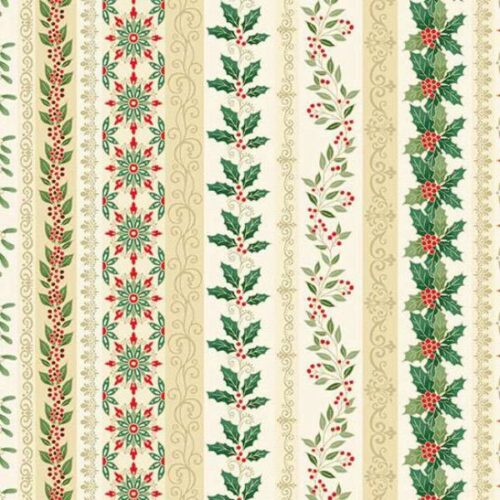 218-Q Garland Stripe Cream, Adorn by Makower