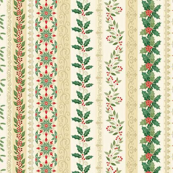 218-Q Garland Stripe Cream, Adorn by Makower
