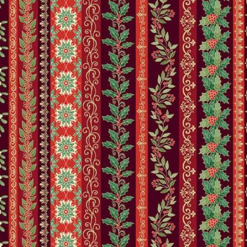218-R9 Garland Stripe Burgundy, Adorn by Makower