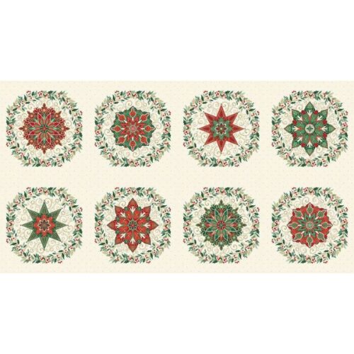 222-Q Circles Cream Panel, Adorn by Makower