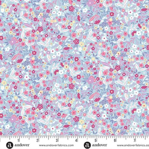 243-B Floral Blue, Dance Class by Makower