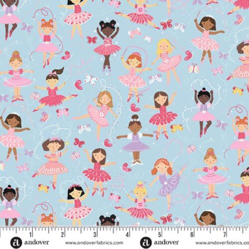 245-B Ballerinas Blue, Dance Class by Makower