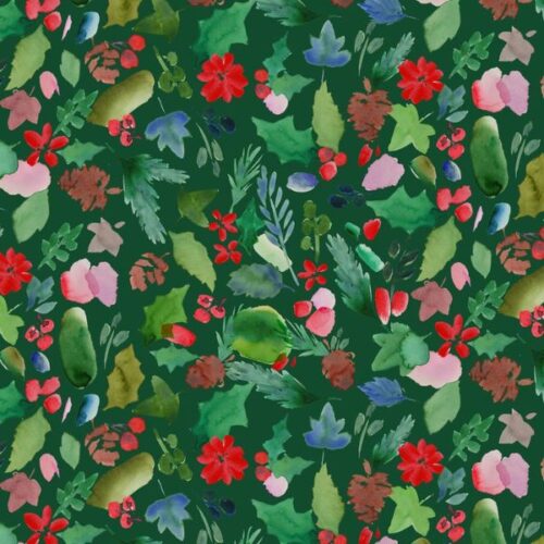 BG092 Festive Foliage Forest, Merry Happy Christmas by Bluebellgray for Lewis & Irene