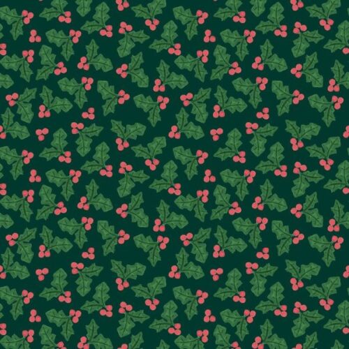 BG094 Holly Black Forest, Merry Happy Christmas by Bluebellgray for Lewis & Irene