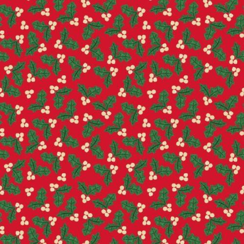 BG095 Holly Festive Red, Merry Happy Christmas by Bluebellgray for Lewis & Irene