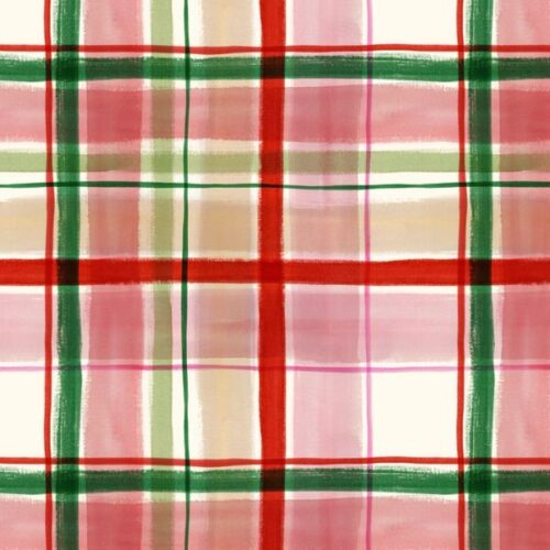 BG096 Christmas Tartan Red, Merry Happy Christmas by Bluebellgray for Lewis & Irene