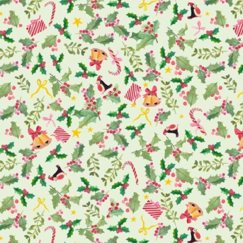 BG103 Holly Jolly Pistachio, Merry Happy Christmas by Bluebellgray for Lewis & Irene