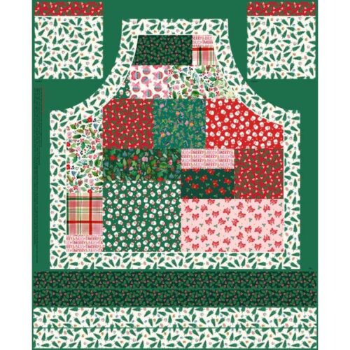 BG107 Merry Happy Christmas Yard Apron Panel by Bluebellgray