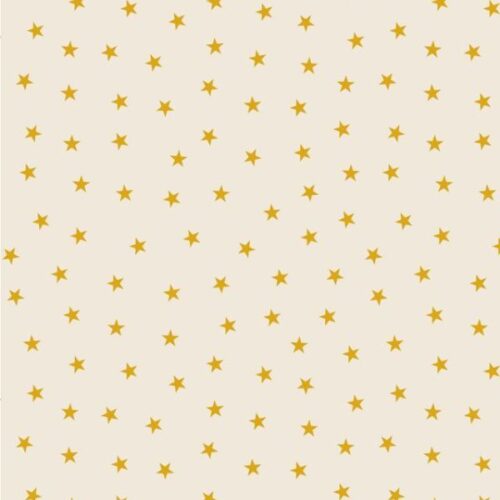 C143A Gold Stars on Cream (with gold metallic), Christmas in Bluebell Wood by Lewis & Irene