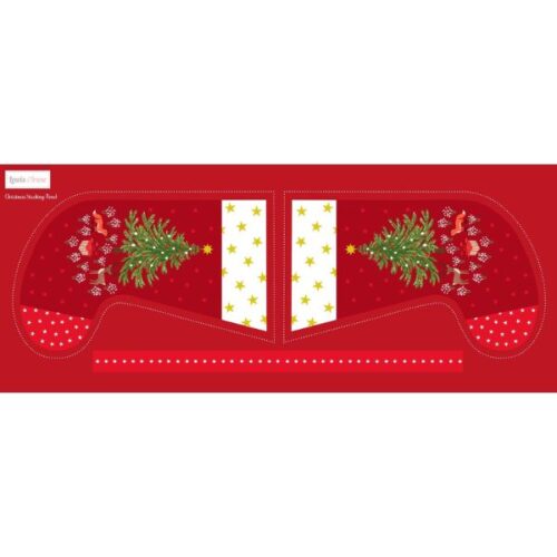 C145 Christmas in Bluebell Wood Half Yard Stocking Panel (with gold metallic) by Lewis & Irene