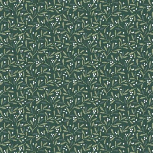 CC75.3 Mistletoe Charms Deep Forest Green (pearlescent), Winter's Garden by Cassandra Connolly