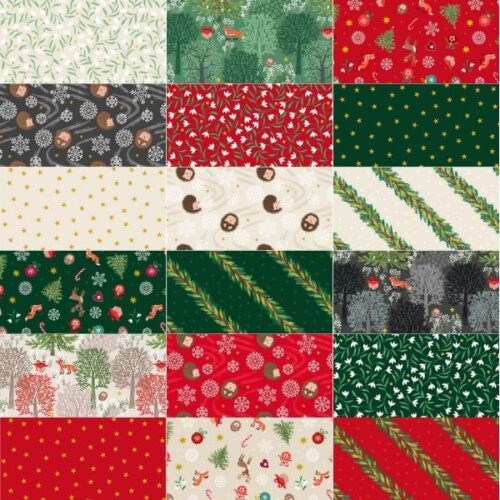 Christmas in Bluebell Wood Fat Quarter Pack (18 pieces) by Lewis & Irene (Cut in House)