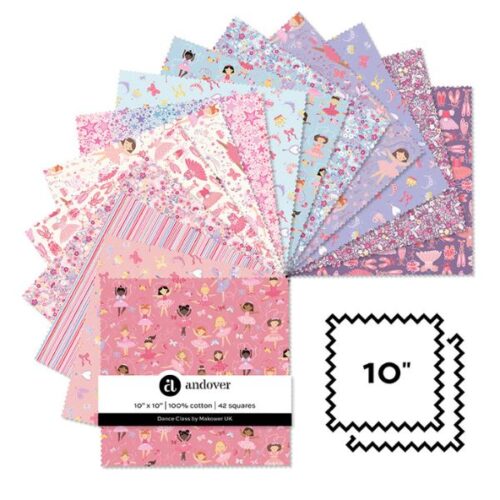 Dance Class 10in Squares (42 pieces) by Makower (Branded)
